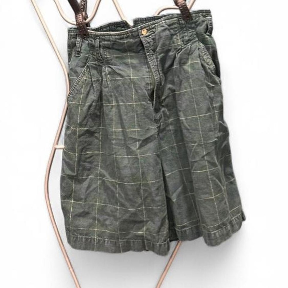 90s retro mom shorts Green plaid size 12 (L7)